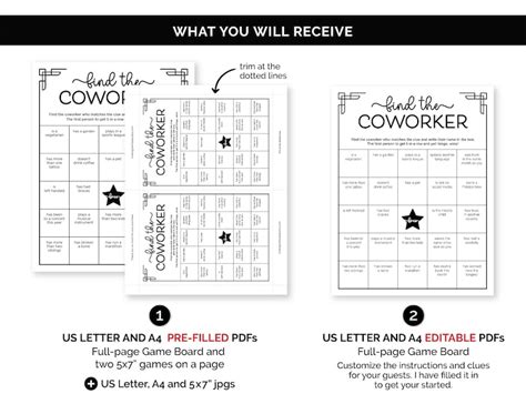 Editable Coworker Bingo Game Find Someone Who Office Party Game Employee Mix And Mingle Bingo