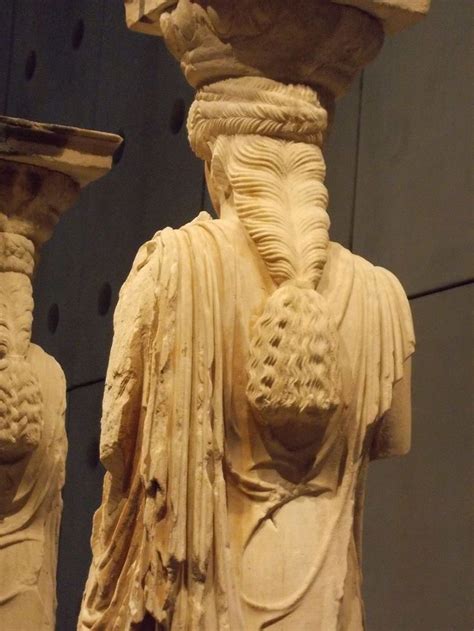 Intricate Hairstyle Of Caryatid Displayed At The Acropolis Museum In