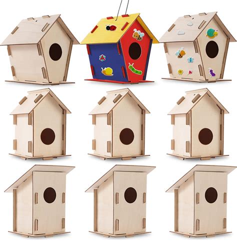 Amazon.com: 9 DIY Bird House Kits For Children to Build - Wood ...