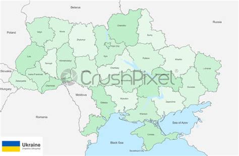 Ukraine Map And Administrative Divisions Stock Vector Crushpixel