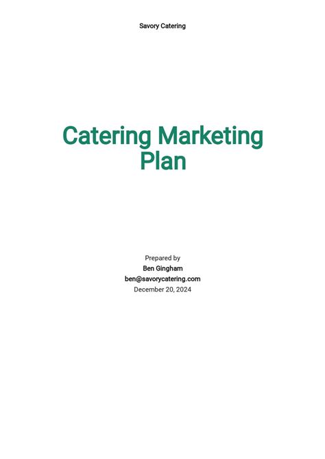 Catering Planner Template