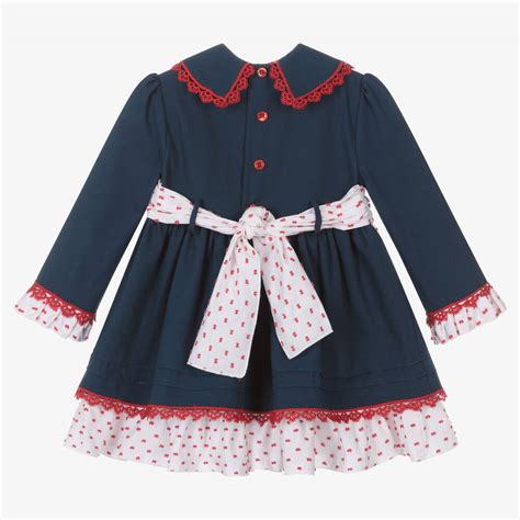 Miranda Girls Navy Blue And White Dress Childrensalon Outlet