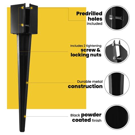 Snapklik.com : CRIZTA 4Pcs 24" Heavy Duty 4x4 Fence Post Anchor Ground
