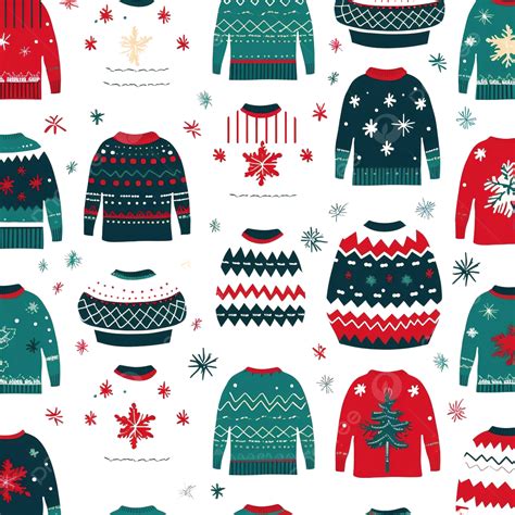 Christmas Ugly Sweaters Seamless Pattern Premium Vector Ugly Christmas