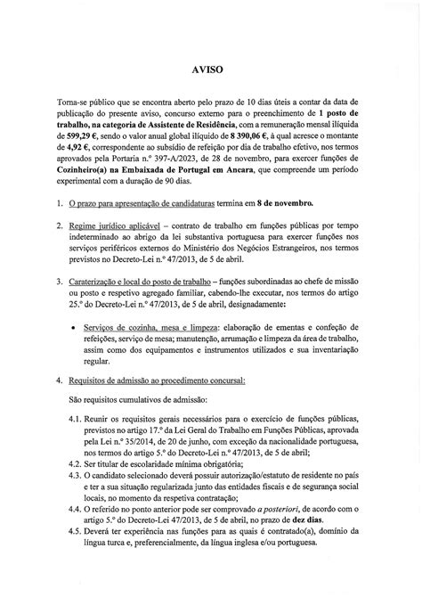 Abertura De Procedimento Concursal Recrutamento De Assistente De