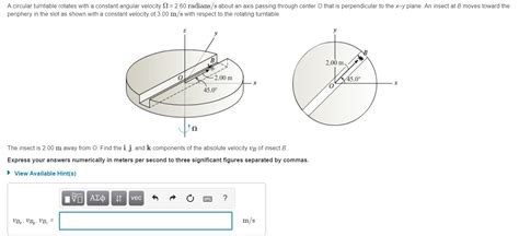 Solved A Circular Turntable Rotates With A Constant Angular Chegg