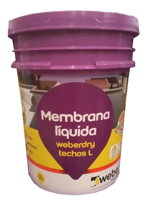 Membrana Liquida Techos L Weberdry Weber 20 Kg Color Blanco Mebuscar