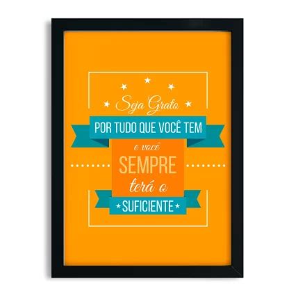 Quadro Decorativo Frase Positiva Seja Grato SKU 43fr Loja Da Arte