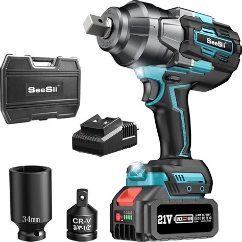 Seesii Cordless Impact Wrench Ft Lbs N M High Torque Impact