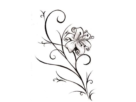 Lily Flower Tattoo Drawing at GetDrawings | Free download