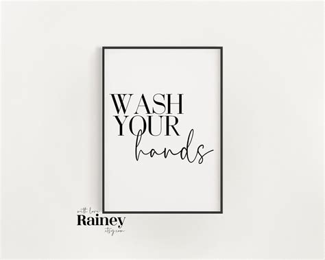 Wash Your Hands Bathroom Print Bathroom Prints Bathroom Home Decor