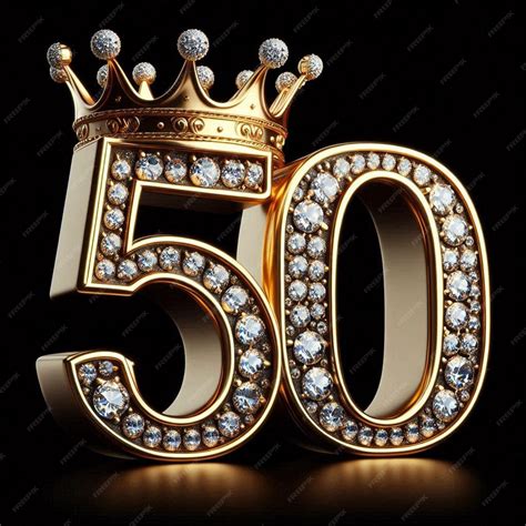 50th Anniversary Birthday Social Media Avatar Template In Gold With