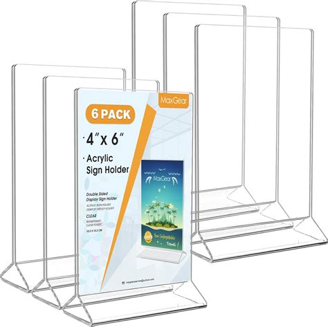 Amazon MaxGear Acrylic Sign Holder Table Card Display 4 X 6