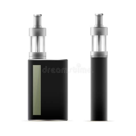 Set Of Realistic Vape Bottles And E Cigarette Stock Vector