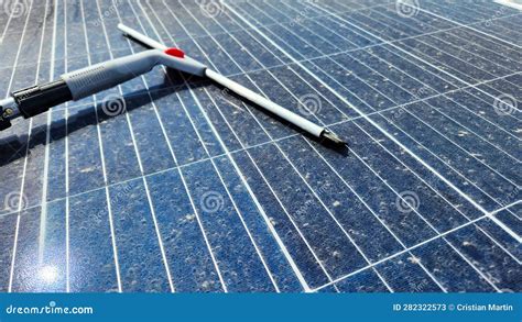 Cleaning Dirty Solar Panels Maintenance Stock Image Image Of Solar