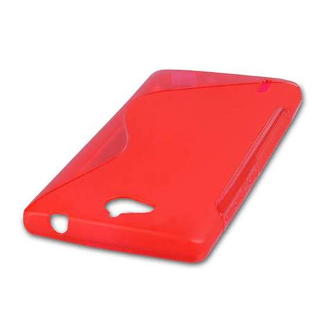 Caseflex Huawei Ascend Y Silicone Gel S Line Case Red