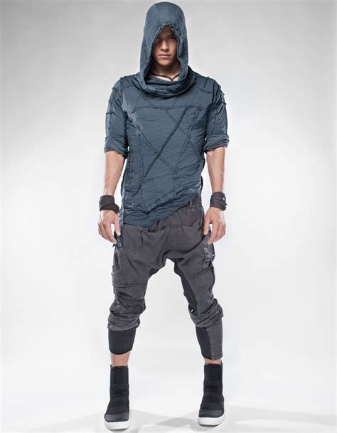 TOP MECHANIC HOOD Cyberpunk Clothes Mens Outfits Mens Fashion