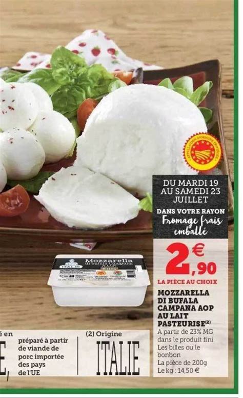 Promo Mozzarella Di Bufala Campana Aop Au Lait Pasteuris Chez Super U