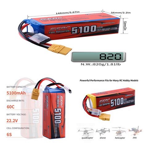 Ready Stock RC Toys Lipo Battery RC Battery Bateri 4S 6S 5100mAh 14 8V