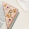 Mara Charm Bloomy Line Personalized Hand Embroidered Corner Bookmark