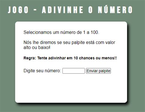 Github Ablemosjrjogo Adivinhar Numero Jogo Criado Pela Proposta Do