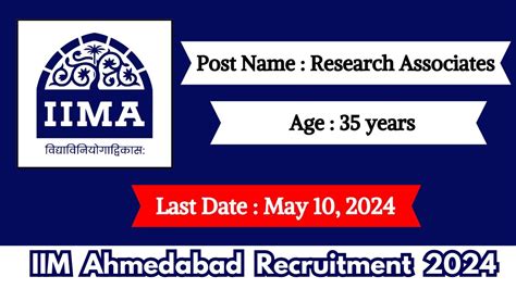 Iim Ahmedabad Recruitment 2024 Check Posts Qualification Selection