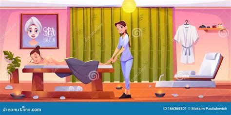 Woman In Spa Salon Apply Massage Beauty Procedure Stock Vector