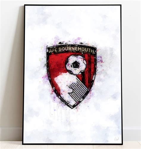 Afc Bournemouth Badge Painted In Oil Art Print Ultras Fc