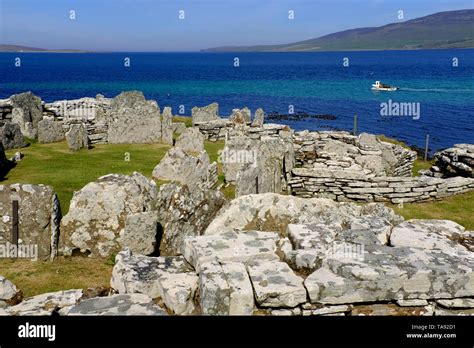 Orkney Islands, Mainland, Broch of Gurness, an Iron Age broch village Scotland May 8th - 19th ...