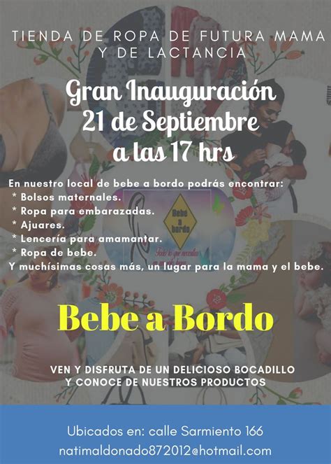 Volante Para Inauguración de negocio Ropa para embarazadas