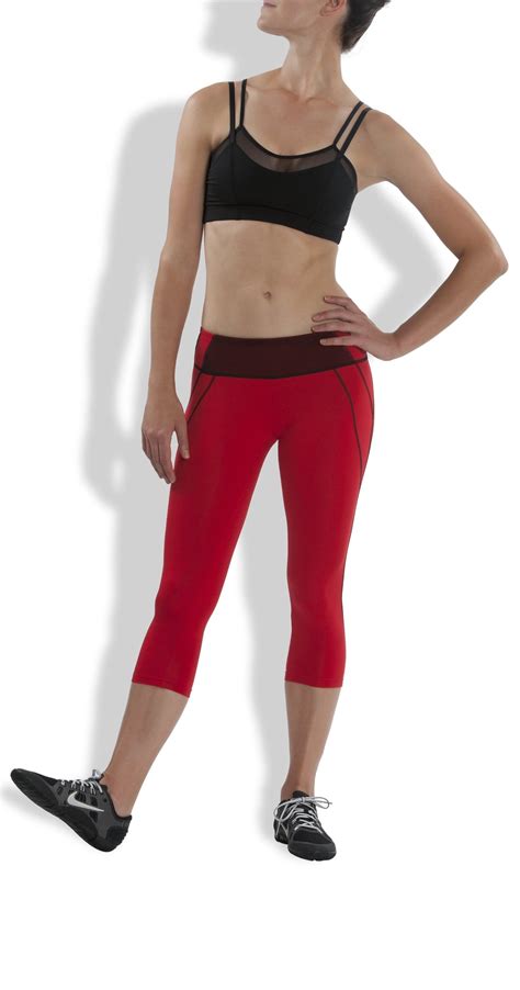 Carbon 38 Workout Clothes Red Capri Carbon 38