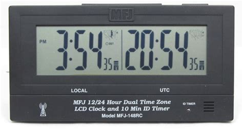 MFJ-148RC Radio Controlled Dual Time LCD Atomic Clock Station ID Timer - Main Trading Company