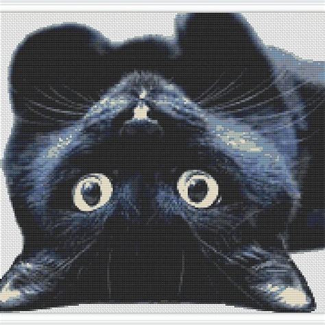 Black Cat Cross Stitch Pattern Etsy