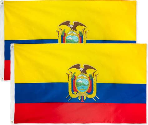 Amazon DANF 2 Pack Ecuador Flag 3x5 Foot Polyester Ecuadoran