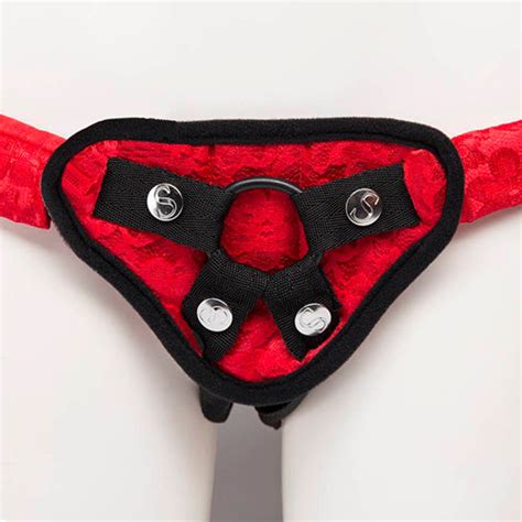 Sportsheets Red Lace Corsette Strap On Harness — Sinsins Boutique