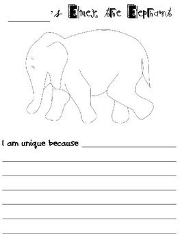 Elmer The Elephant Writing Project By Fancy In First Grade Tpt