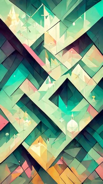 Premium Ai Image Green Space Geometric Magic Square Background