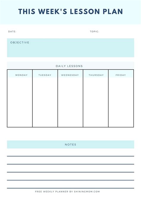 Weekly Lesson Plan Templates 15 Best Lesson Planners Free Download