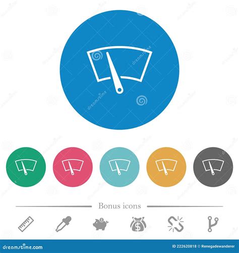 Windshield Wiper Flat Round Icons Stock Vector Illustration Of