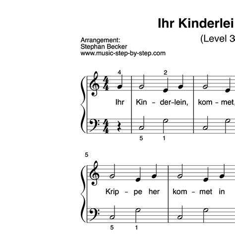 Ihr Kinderlein Kommet F R Klavier Leicht Mit Aufnahme