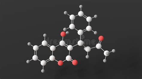 Warfarin Molecule Molecular Structures Coumarin Derivatives D Model