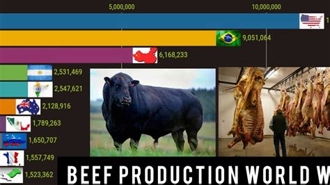 Top 10 Most Beef Meat Production Countries World Wide1961 2018 Youtube