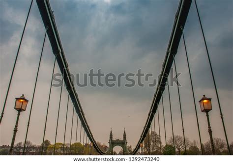 Hammersmith Bridge West London First Suspension Stock Photo 1392473240