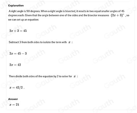 Solved: A right angle is bisected by a ray. The angle between one of ...