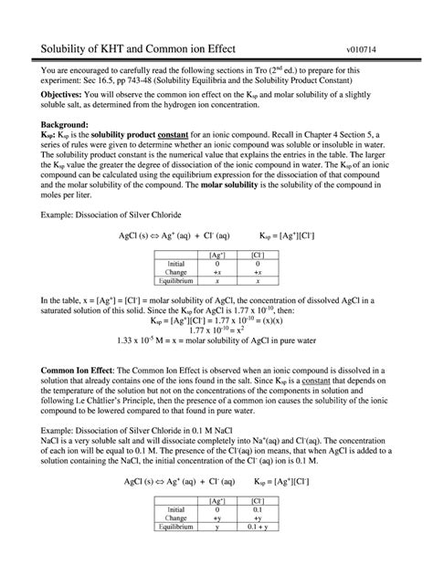 Fillable Online Solubility Of Kht And Common Ion Effect Fax Email Print