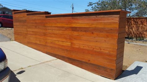 Horizontal Redwood Fencing