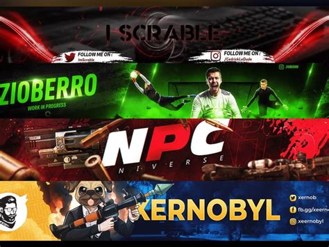 A Youtube Banner Gaming Banner Facebook Twitch And Twitter Banner