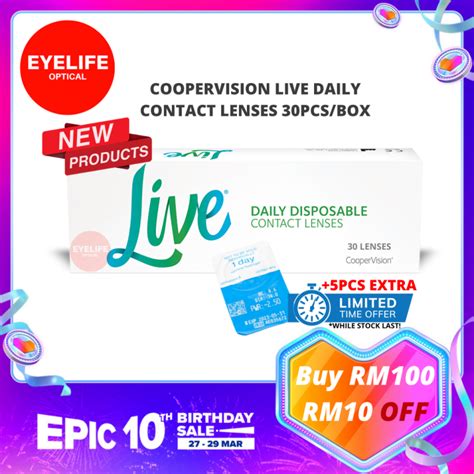 New Coopervision Live Daily Disposable Contact Lenses 30pcsbox Lazada