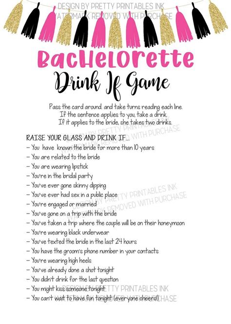 Bachelorette Drink If Game Printable Printable Word Searches