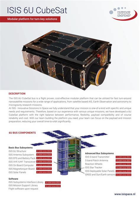 Pdf Isis U Cubesat Isis Innovative Solutions In Space Bv The